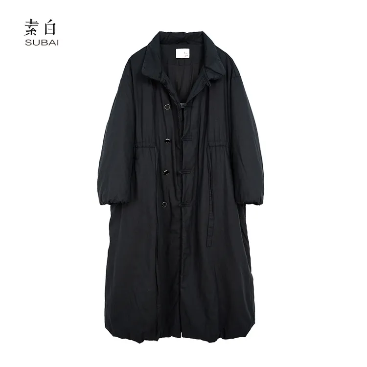 素白极简保暖【花想容】P00399冬季加厚花苞型收腰棉衣外套