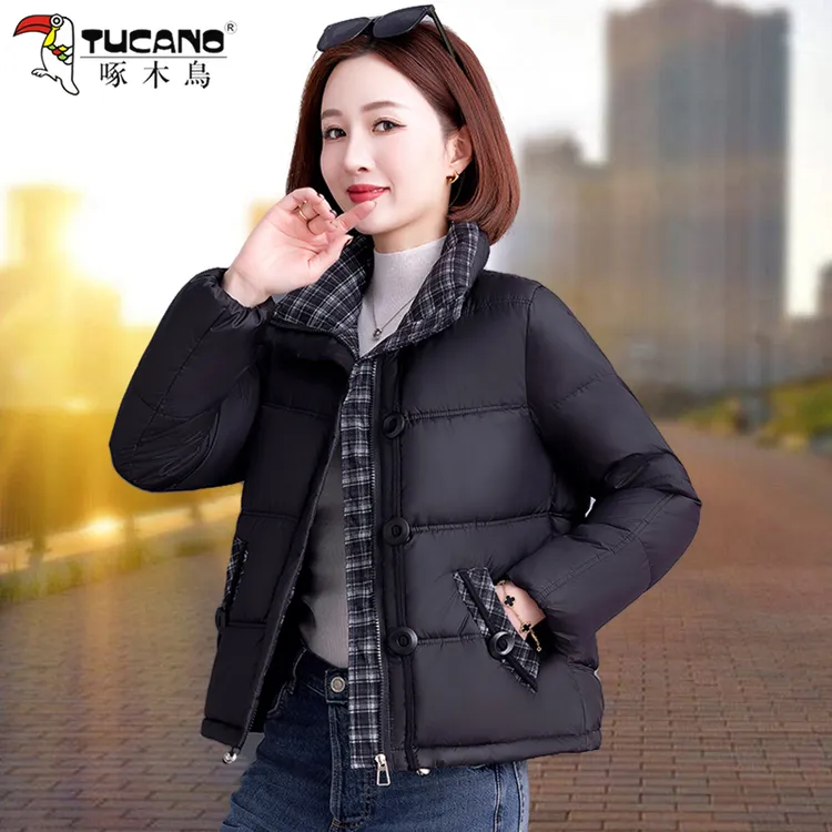 【官方品牌】啄木鳥宽松棉服女士冬季2026新款保暖短款外套洋气棉衣
