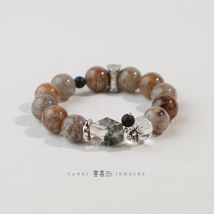 【千层卷】千层彩幽灵石绿幽灵手串 多样性发其一 