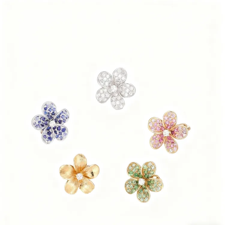 diy小米珠隔珠专用扣头配件18K色万用能彩色小花吊坠扣头百搭精致