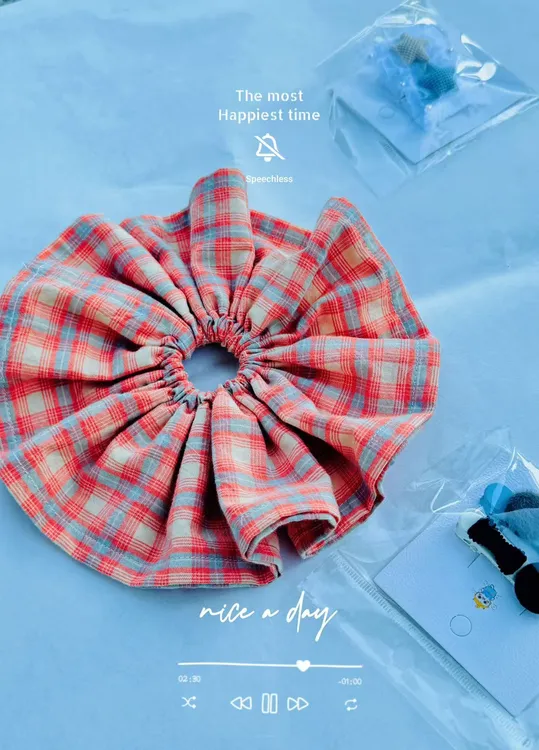 女童韩韩版甜美发圈大肠花富家千金风韩系棉麻大肠花儿童发饰头饰