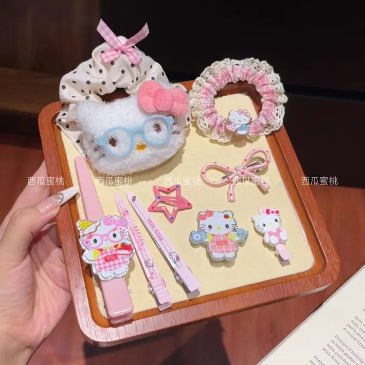 新款领结可爱喵咪ins甜美职业围裙鸭嘴夹百搭少女卡通刘海头饰