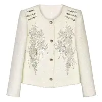 秋冬时尚钉珠高端气质亮片设计感小香风套装