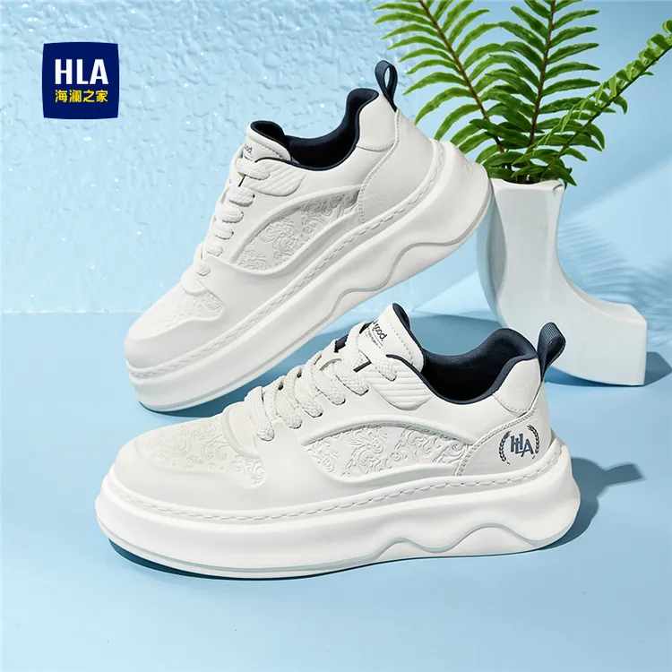 HLA/海澜之家男鞋秋冬舒适百搭时尚休闲板鞋男士增高爆款厚底潮鞋