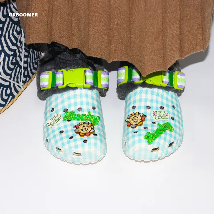 OKBOOMER“幸运满满”毛毛鞋女款搭裙子冬季棉鞋包头加绒懒人一脚蹬