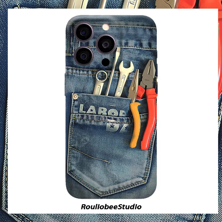 创意牛仔工具适用苹果17/16菲林手机壳华为P70vivo小米14oppo硬壳