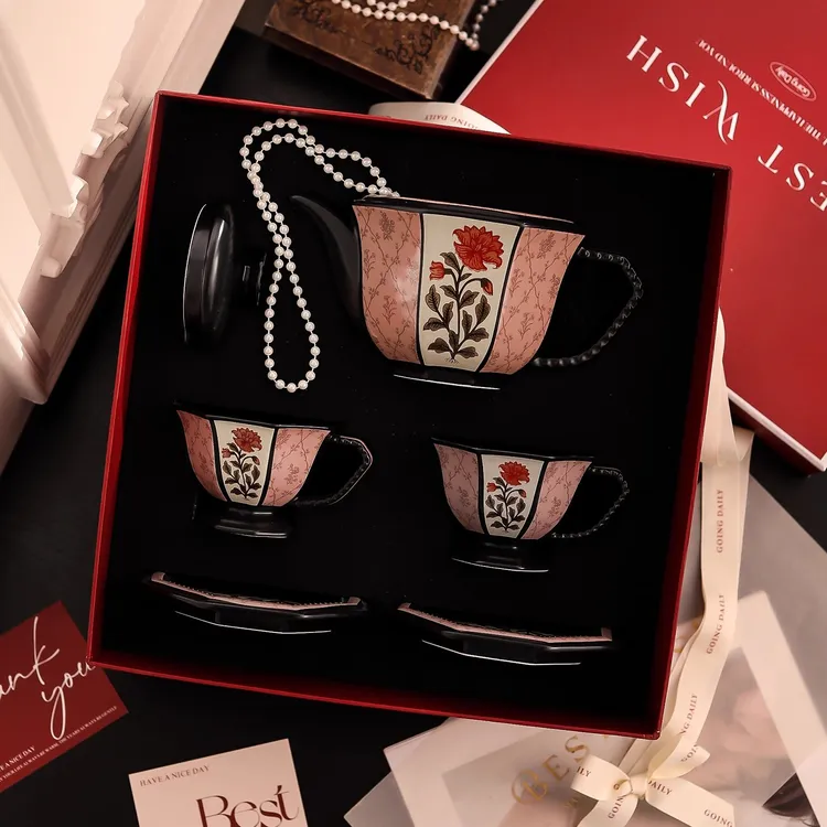 GoingDaily/牡丹花开茶具套装精致高档新婚礼物伴手礼乔迁送朋友