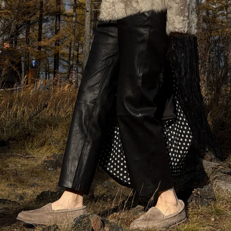 【CHUMINGMING】《维登》爱马*同源土耳其进口植绒皮裤YX2509