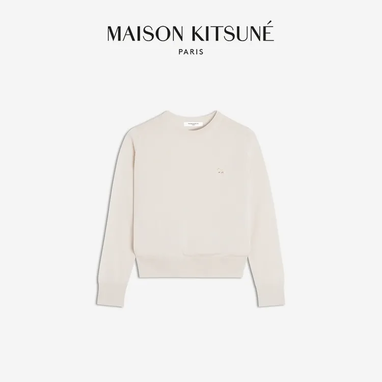 【甄选6折】Maison Kitsune女款玩色小狐狸复古羊毛针织套头衫