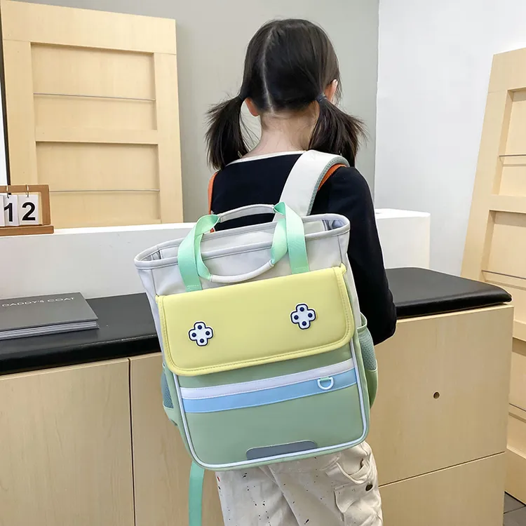 新款小学生补课包韩版补习袋双肩包大容量轻便美术包作业包