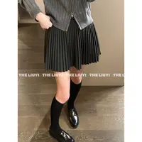 【LIUYI】细百褶～秋冬磨毛高腰A字半裙59186