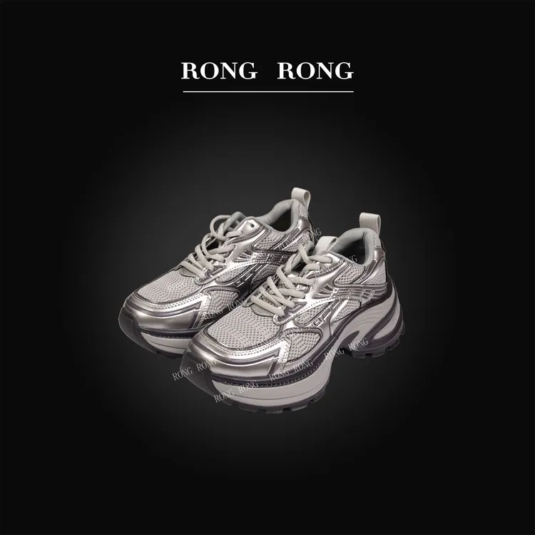 溶溶RONGRONG 牛皮＋网布透气超轻舒适休闲运动鞋老爹鞋1230