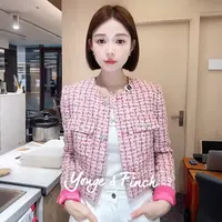 Yonge&Finch/扬芬缇2025秋季新款玫红色小香风短款外套 JUNCTIONY