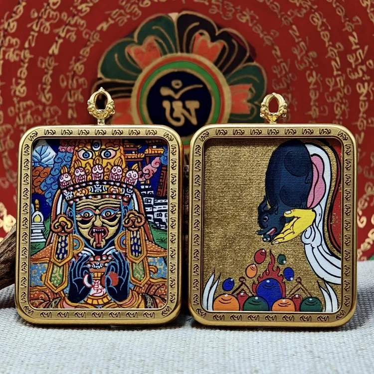 西藏纯手绘唐卡吊坠