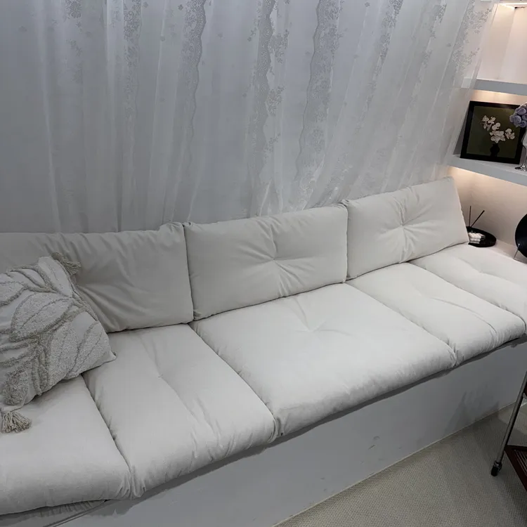 奶油风云朵飘窗沙发客厅直排布艺沙发防猫抓布科技布简约网红沙发