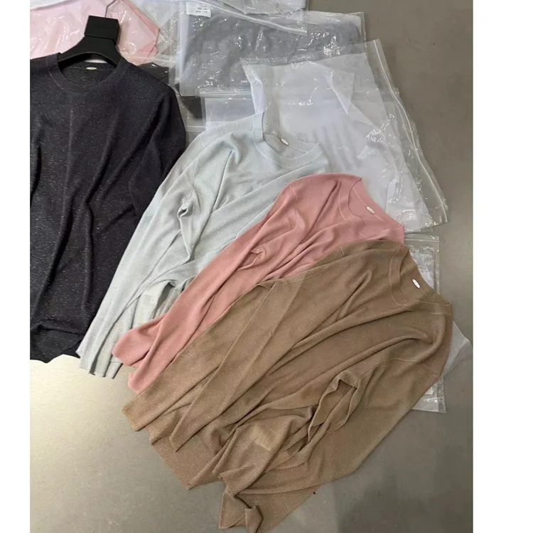 JING2025春夏509长袖圆领宽松T恤上衣女装打底衫简约百搭