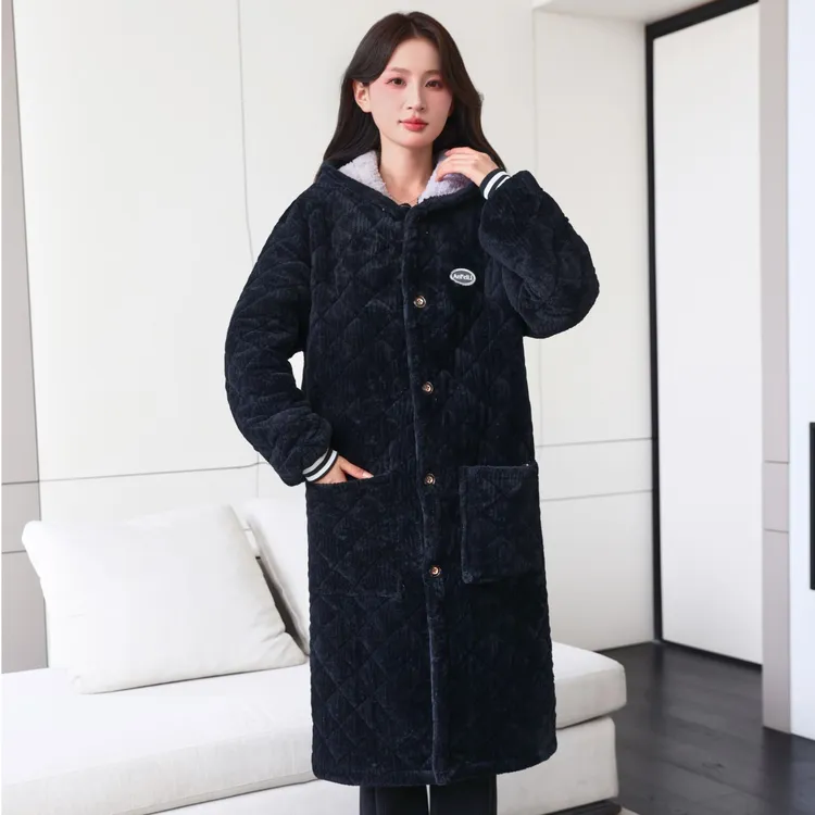 冬季保暖棉服罩衣加长款过膝男款棉衣加绒加厚大褂宽松加大工作服