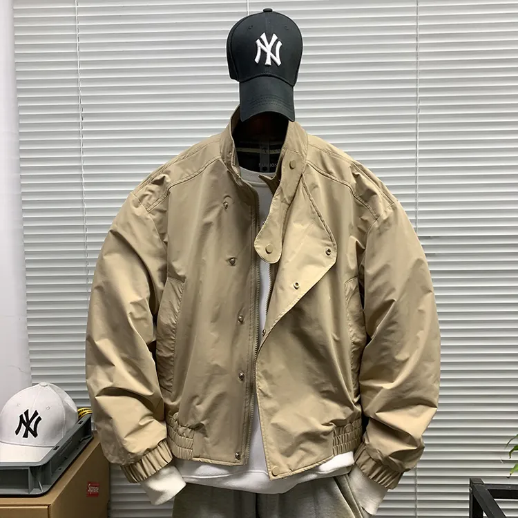 立领潮牌机能夹克男士2025春秋新款休闲宽松简约高街时尚百搭外套