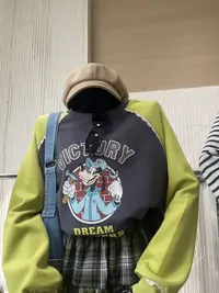 韩代.高飞插肩袖拼色卫衣 L25091838