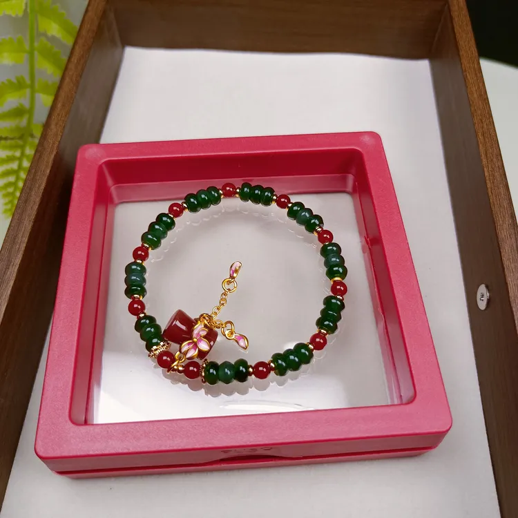 蓝翡+红玛瑙精品手串超美高级风送闺蜜送礼物