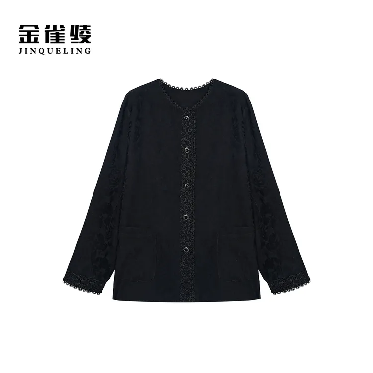 金雀绫【夜芙蓉】新中式设计款蕾丝工艺加宽加大外套SZA3TY576
