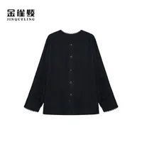 金雀绫【夜芙蓉】新中式设计款蕾丝工艺加宽加大外套SZA3TY576