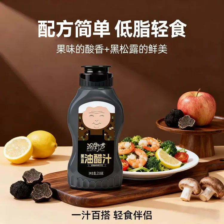 洞野君黑松露油醋汁0防腐无油沙拉酱轻食提味低脂调味汁