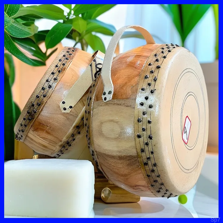 民间高音手工竹钉/传统鼓/鼓.道士.乐器55寸7寸牛皮鼓原木色65寸