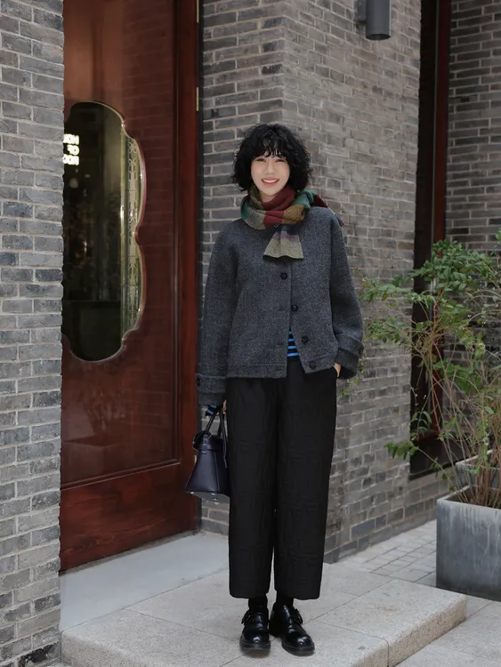 TT设计师【月澜织梦】新中式盘扣高级感黑色羊毛外套TT191326