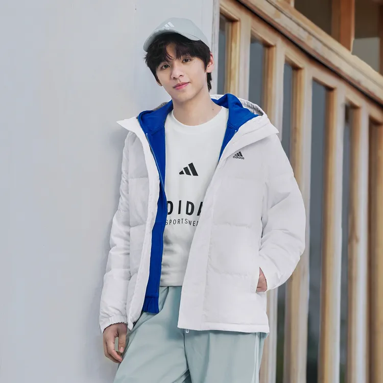 阿迪达斯官方 保暖连帽鸭绒羽绒服男女同款 adidas IZ4883