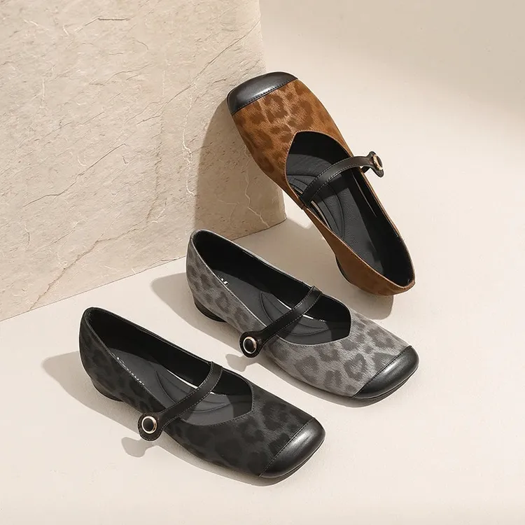 2025新款单鞋真皮牛皮浅口百搭单鞋女