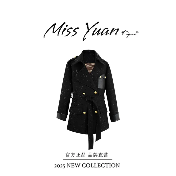 M.Y媛总 2025冬季新款轻奢风设计款收腰气质外套MY2389D