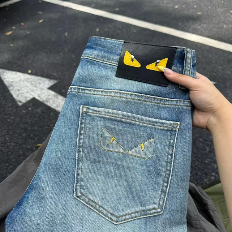 6079--男士四季修身小直筒牛仔裤2025新款