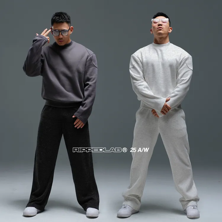 撕裂组织秋冬重磅游猎骑士3.0卫衣硬核显壮短宽廓形棉机车风打底