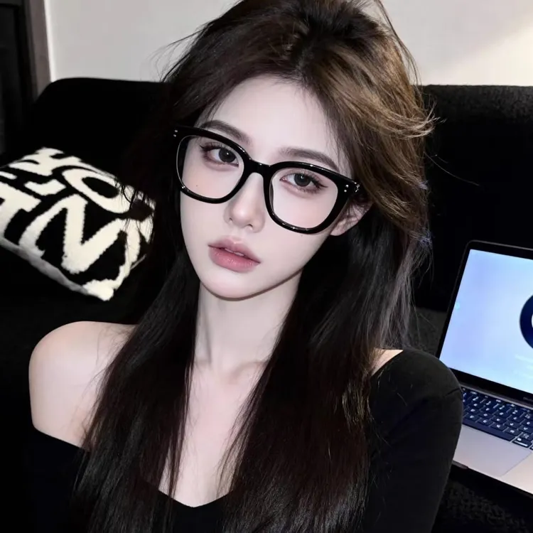 复古黑框眼镜女近视素颜神器大框方形大脸斯文败类超轻眼睛框镜架