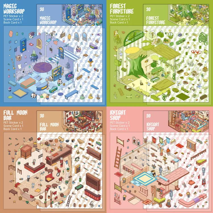 PAPERPALS纸泡 奇想国系列 立体 造景 贴纸 3D 手帐 拼贴 房间