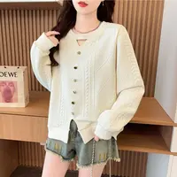 小心机镂空设计感薄款卫衣女春秋新款韩版宽松百搭显瘦开叉上衣潮