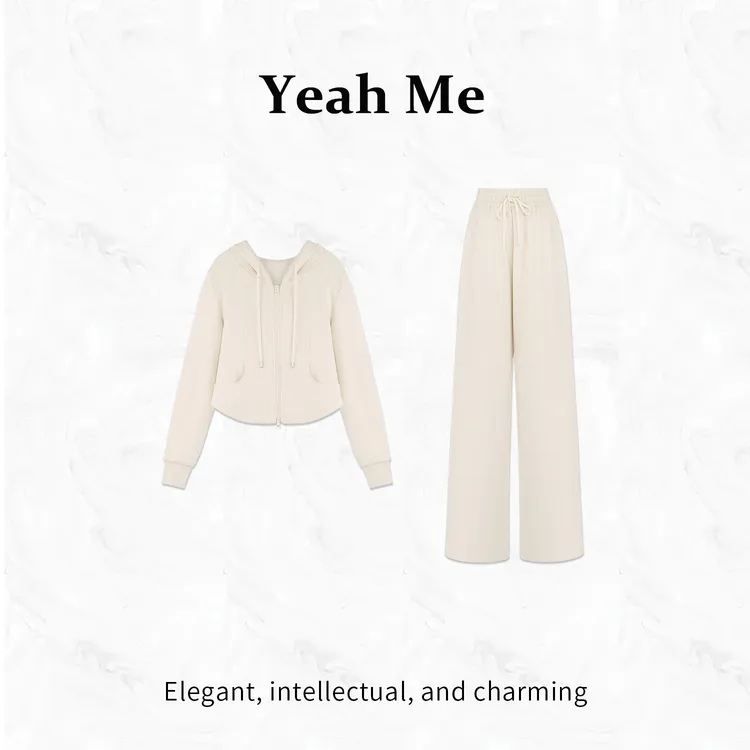 Yeah Me/也觅【芙蕾少女】冬季新款休闲青春气质百搭运动长裤套装女