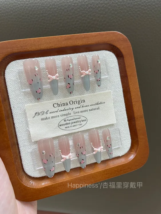 Happiness'/杏福里【海盐甜心】夏日新款甜美豹纹手工穿戴甲美甲