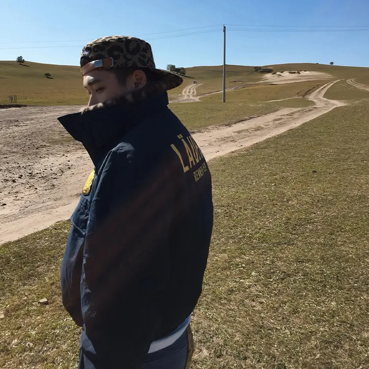 s45三防豹纹立领座山雕外套男冬季加绒加厚美式复古工装夹克棉服