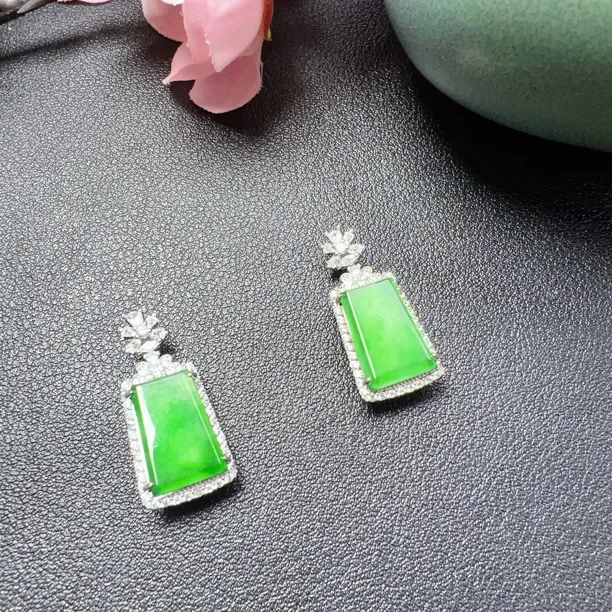 天然翡翠s925绿面无事牌 （多样性发其一）