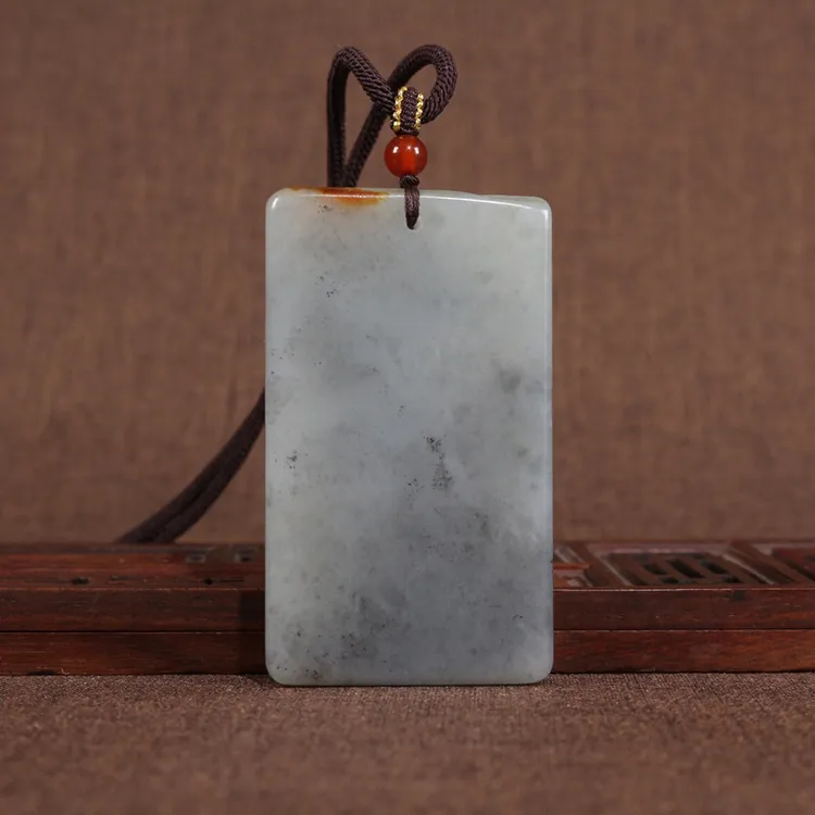 86.6g和田玉青花平安无事牌子挂件吊坠男女天然玉石保真挂坠