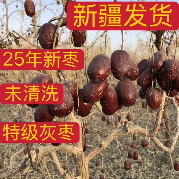 【新疆库尔勒直发】2025年自然吊干灰枣未清洗核小皮薄枣香浓郁