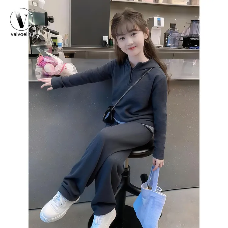 VALVOELITE女童套装春秋季2025新款时尚休闲两件套中大童运动上衣