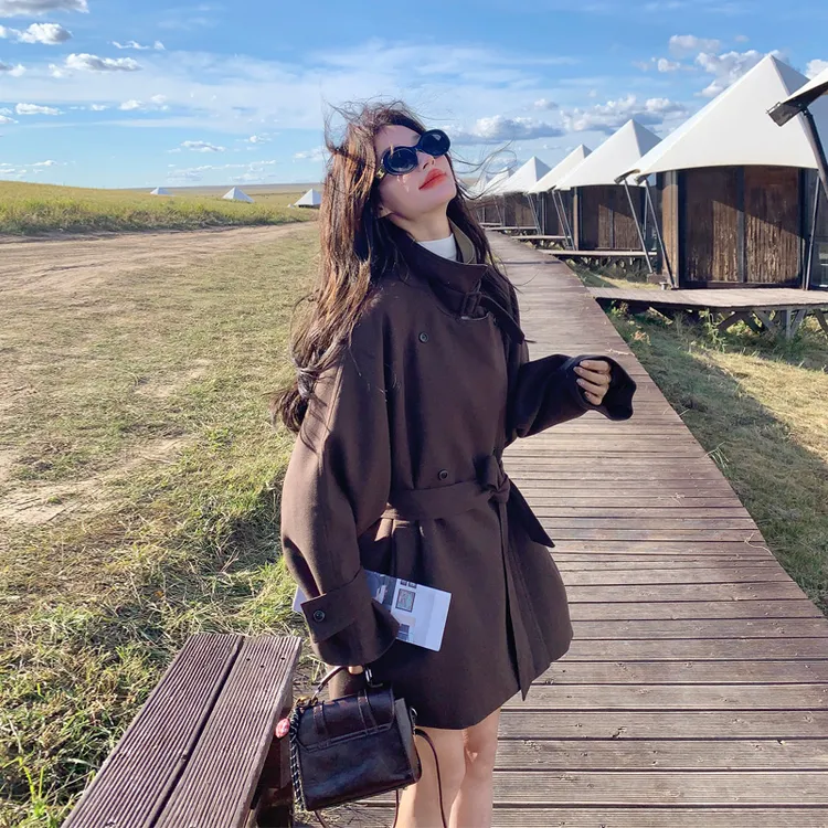 韩剧女主穿搭毛呢外套2025秋冬新款复古轻奢气质百搭短款呢子大衣