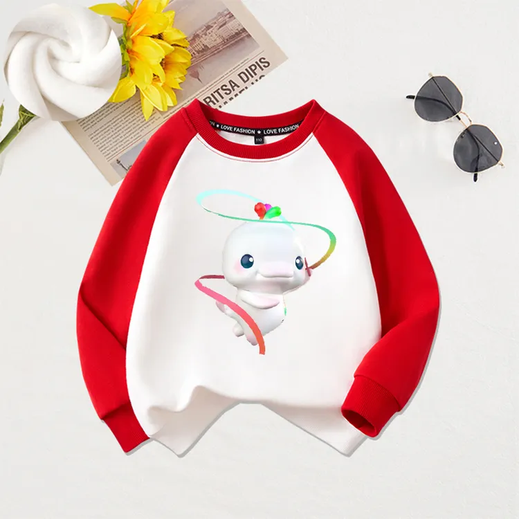 2025全运会吉祥物喜洋洋乐融融德绒圆领卫衣中小童保暖上衣