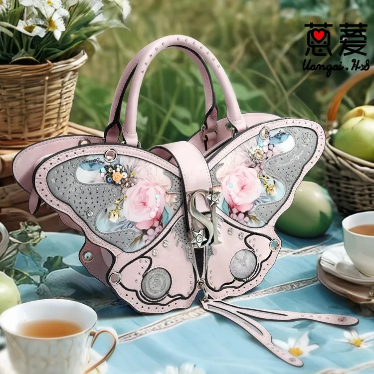 蒽薆原创设计女包立体朋克蝴蝶包单肩时尚轻奢斜挎包百搭包包