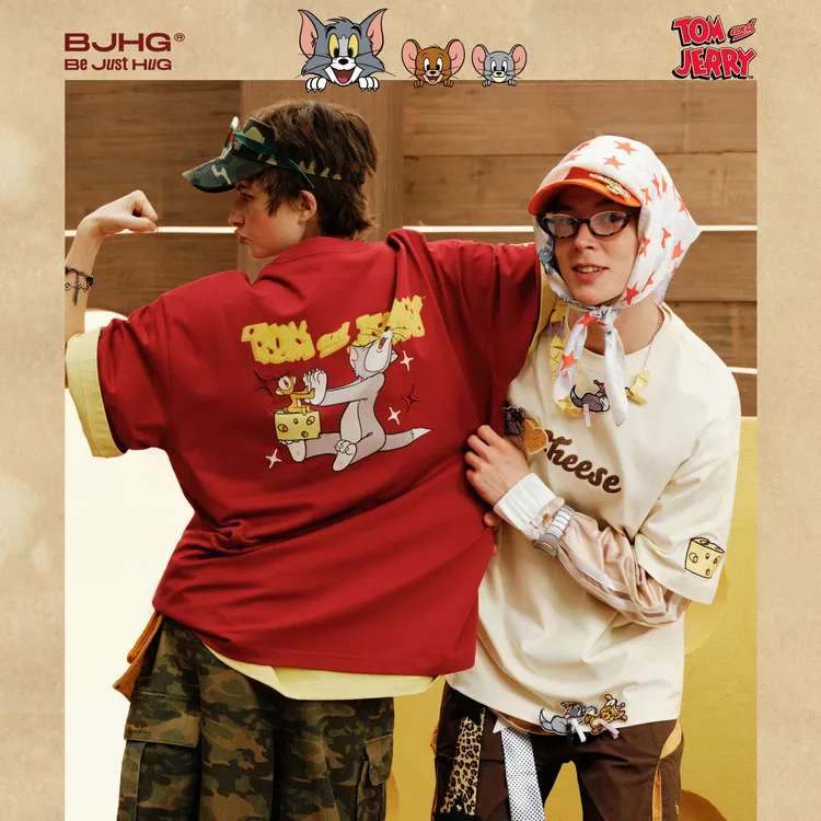 【猫和老鼠】 王琳凯同款BJHG不计后果美式短袖t恤男款夏季情侣礼物