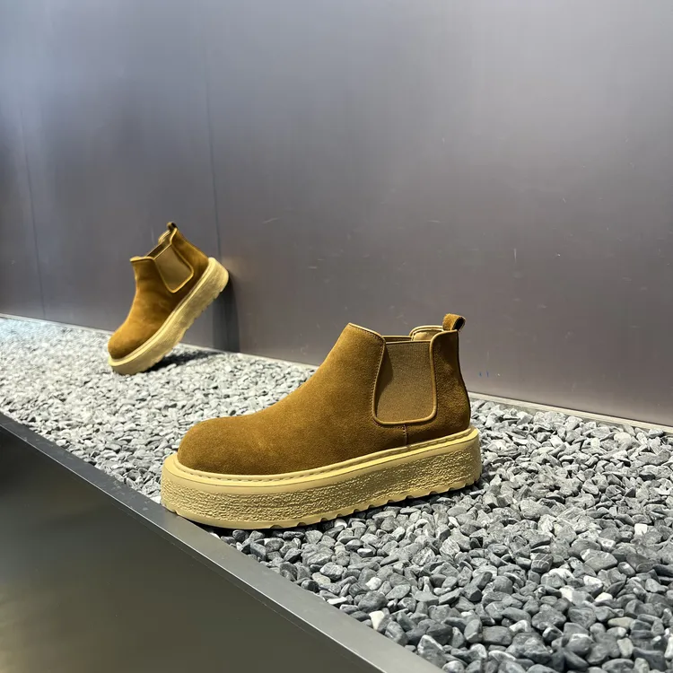 2025广州秋冬新款反毛皮一脚蹬中帮软底软面青春休闲时尚百搭男鞋