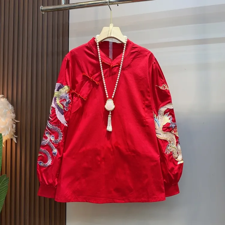 2025年秋冬季新款龙凤袖新年款打底衫7285